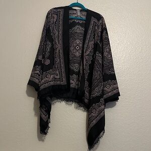 Charlotte Russe Pink and Black Boho Kimono